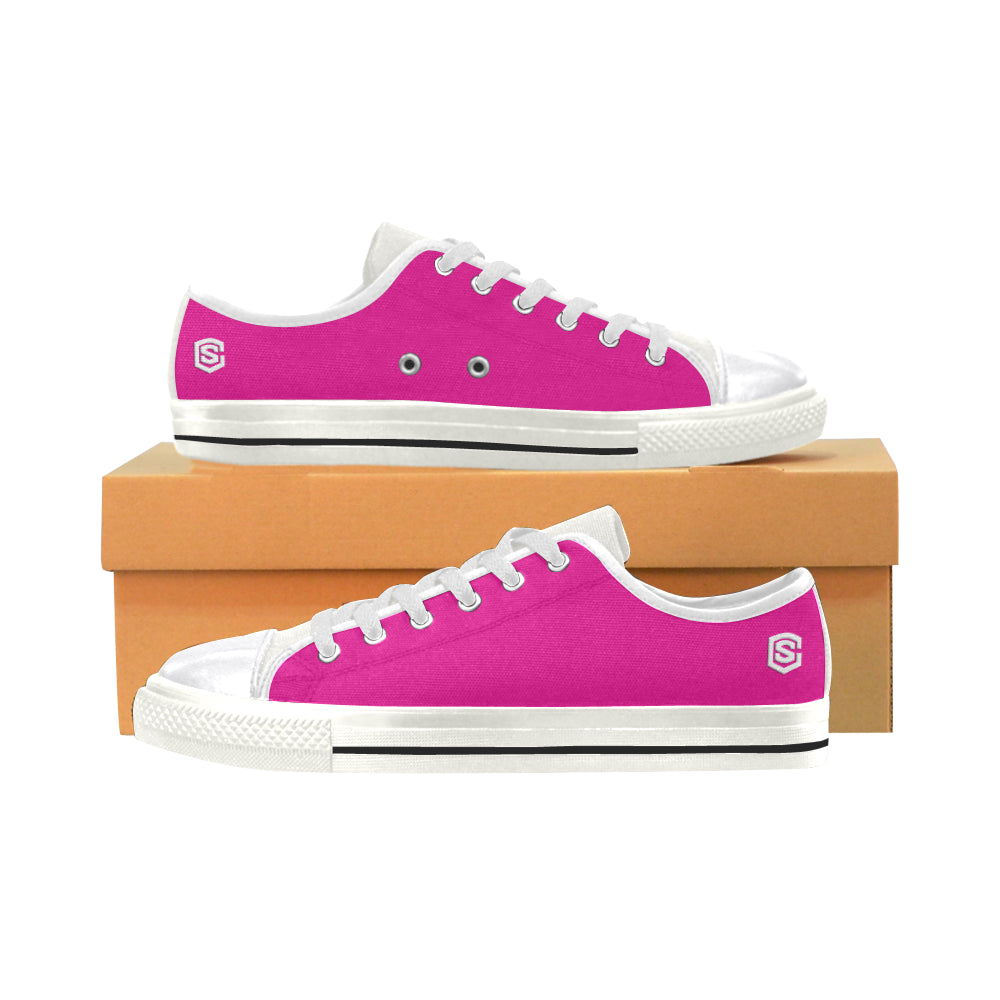 white logo Women's Classic Canvas Shoes (Model 018)