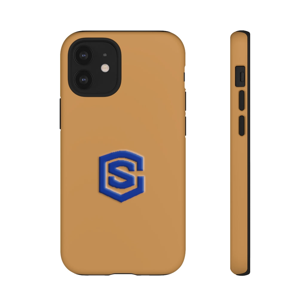 Brown Tough Cases Blue Logo