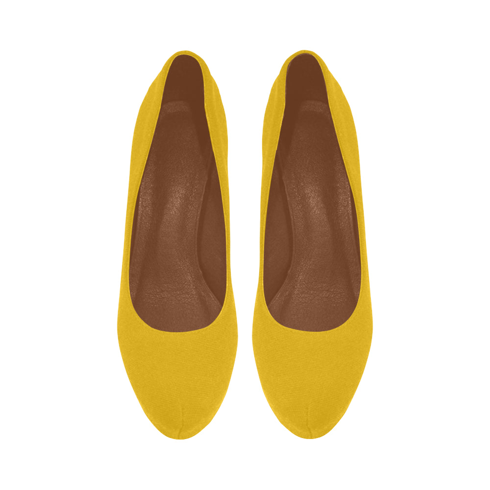 ORANGE Women's High Heels gold logo Women's High Heels (Model 044)