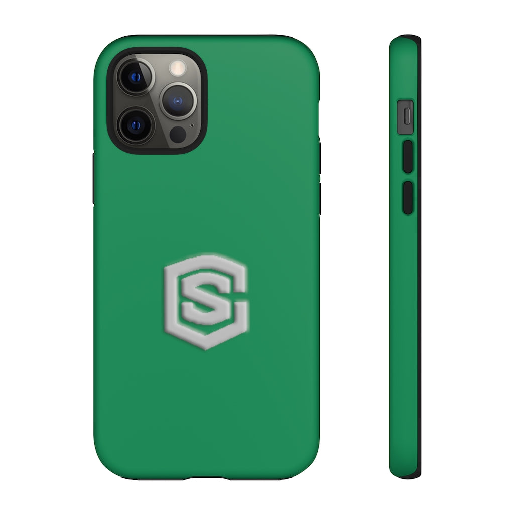 Green Tough Cases Silver Logo