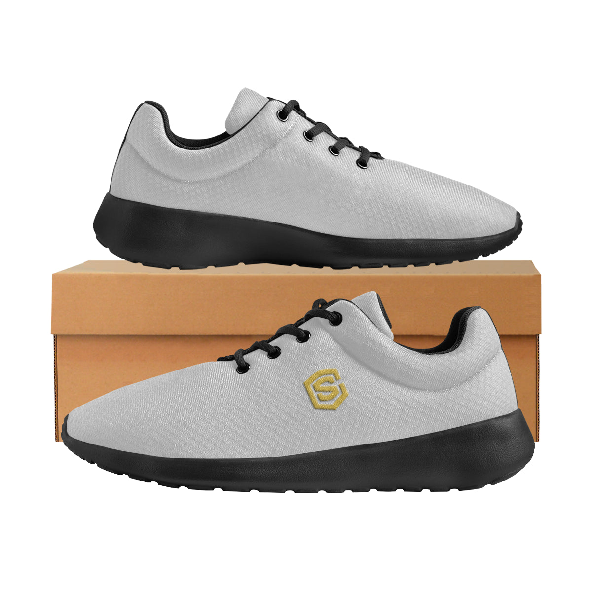 gold logo Men's Athletic Shoes (Model 0200)