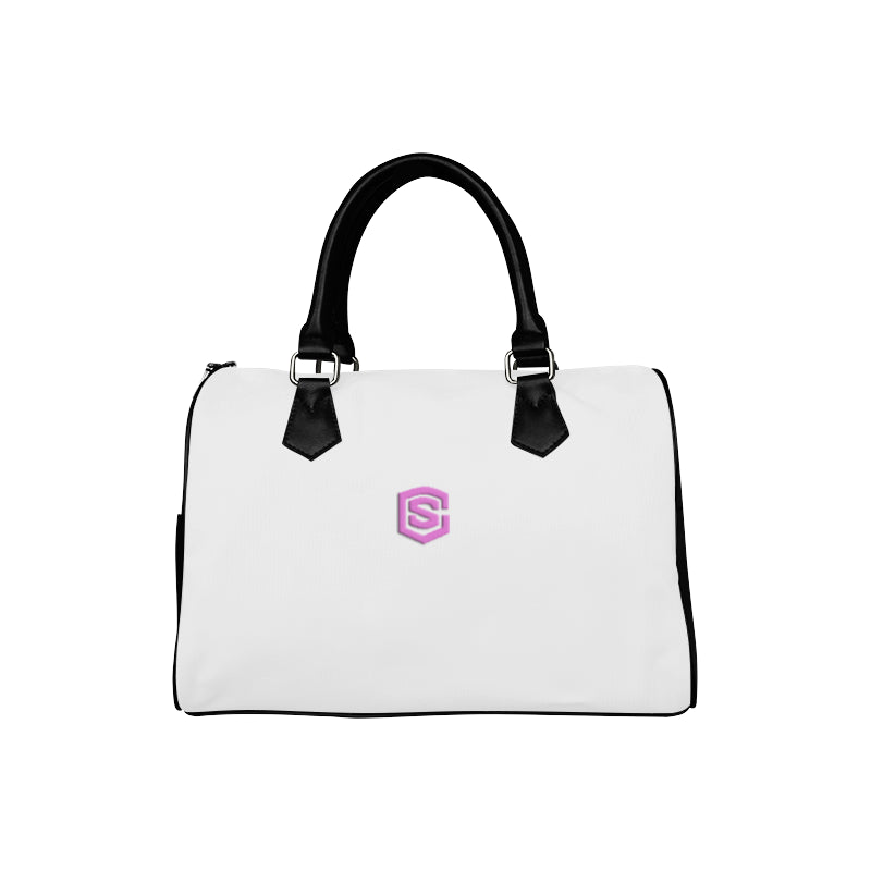 Very light gray HANDBAG pink logo Boston Handbag (Model 1621)