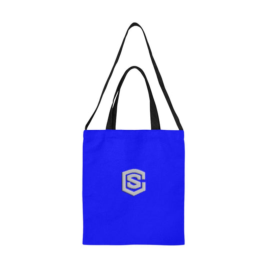 Blue All Over Print Canvas Tote Bag With Silver Logo All Over Print Canvas Tote Bag(Model1698)(Medium)