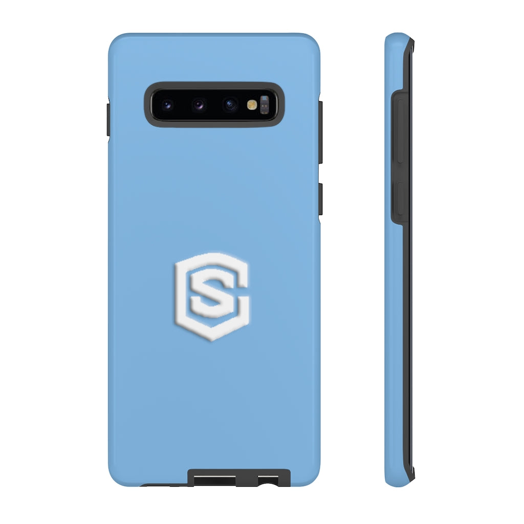 Light Blue Tough Cases White Logo