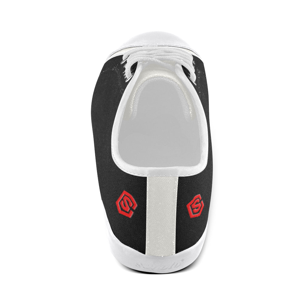 red logo Women's Canvas Shoes (Model 016)