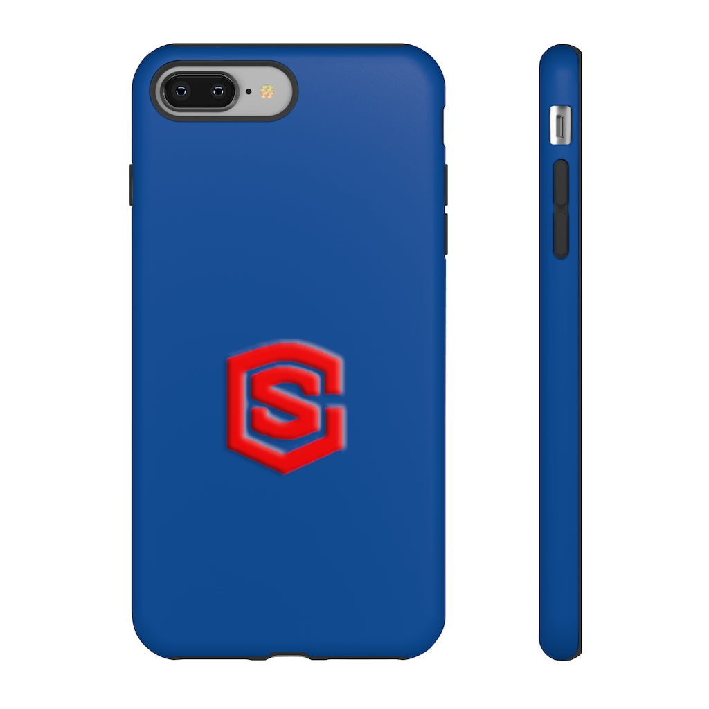 Blue Tough Cases Red Logo