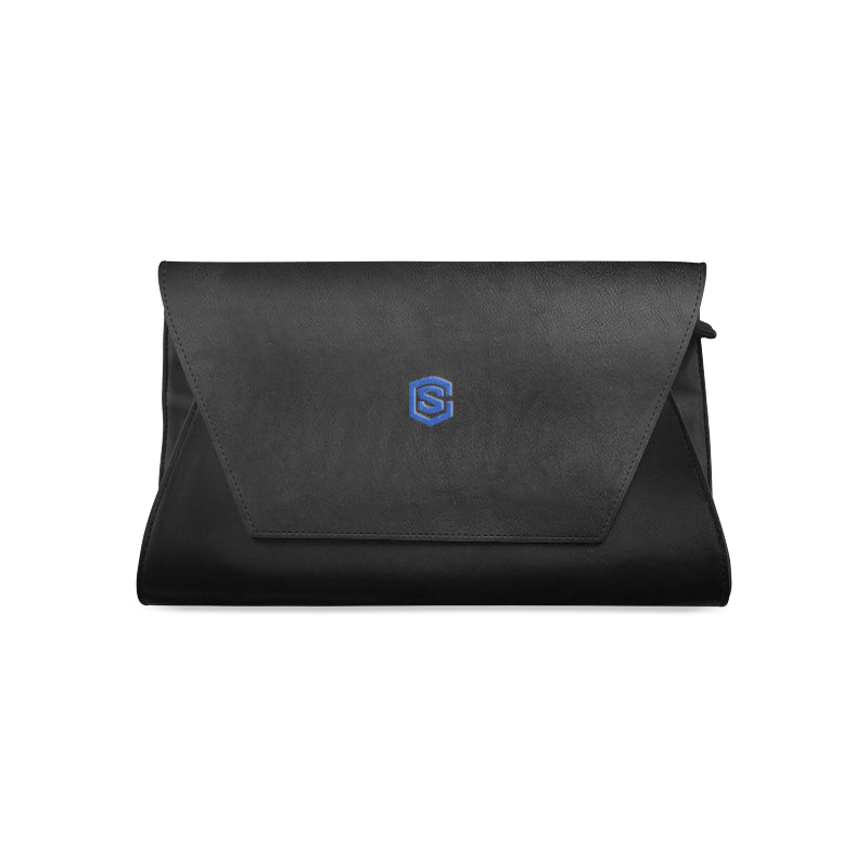 BLACK CLUTCH BAG blue logo Clutch Bag (Model 1630)