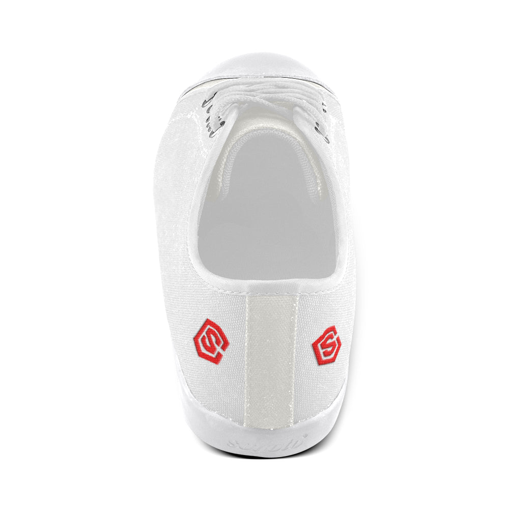 red logo Women's Canvas Shoes (Model 016)