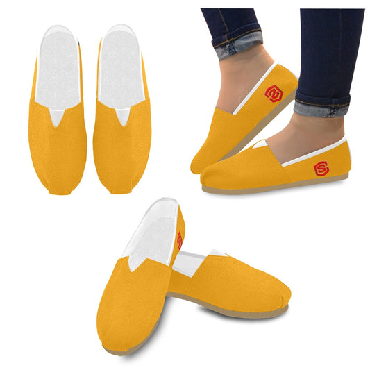 ORANGE casual shoes for women WITH RED LOGO Casual Canvas Women's Shoes (Model 004) (Designs are mirrored)