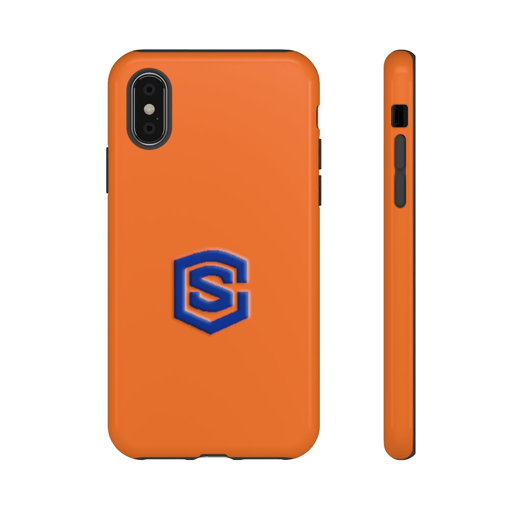 Orange Tough Cases Blue Logo
