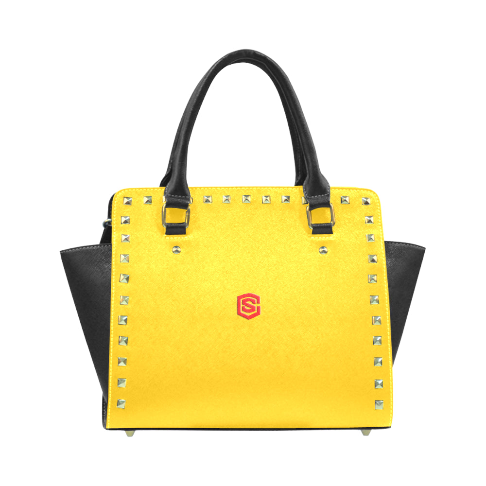 ORANGE RIVET SHOULDER HANDBAG red logo Rivet Shoulder Handbag (Model 1645)