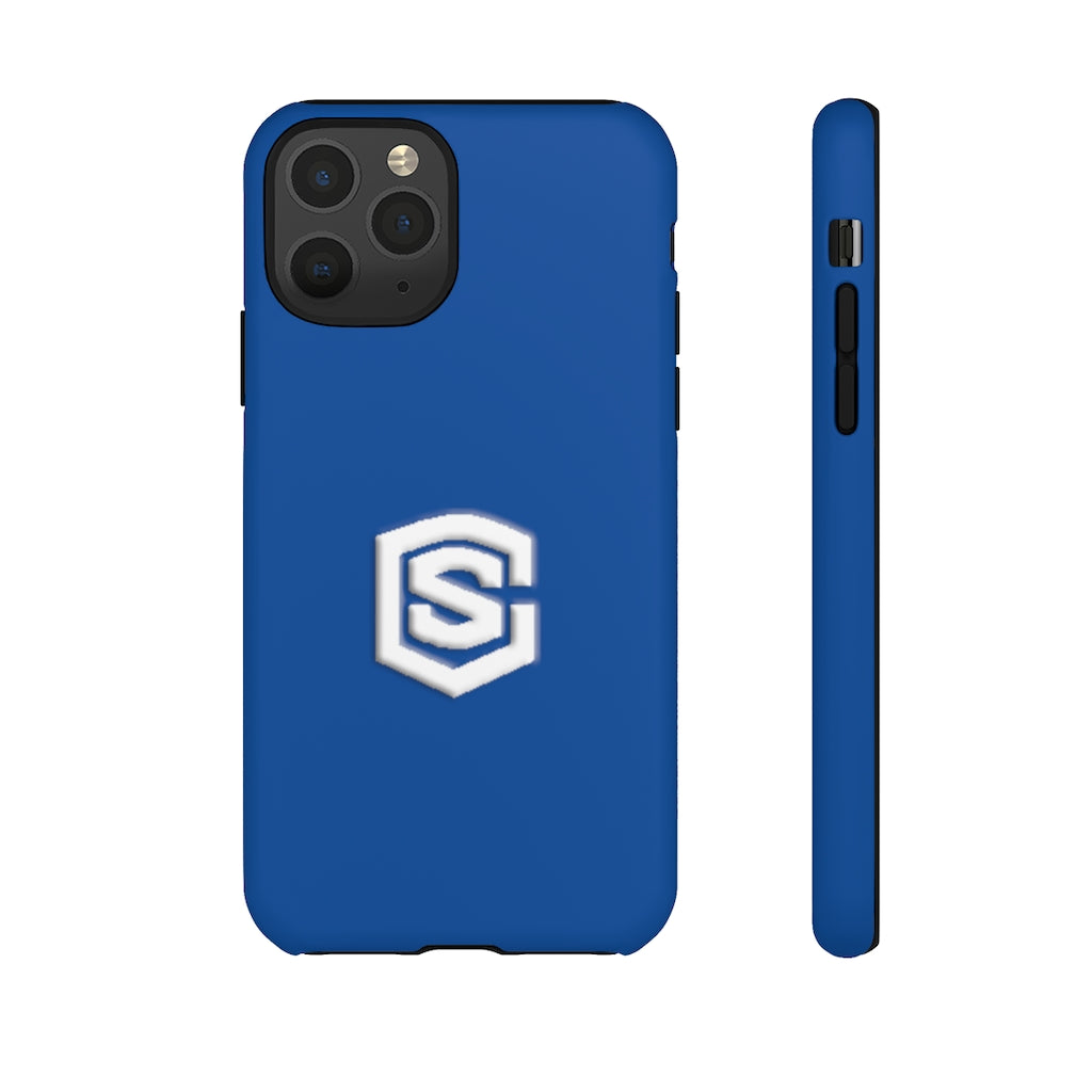 Blue Tough Cases White Logo
