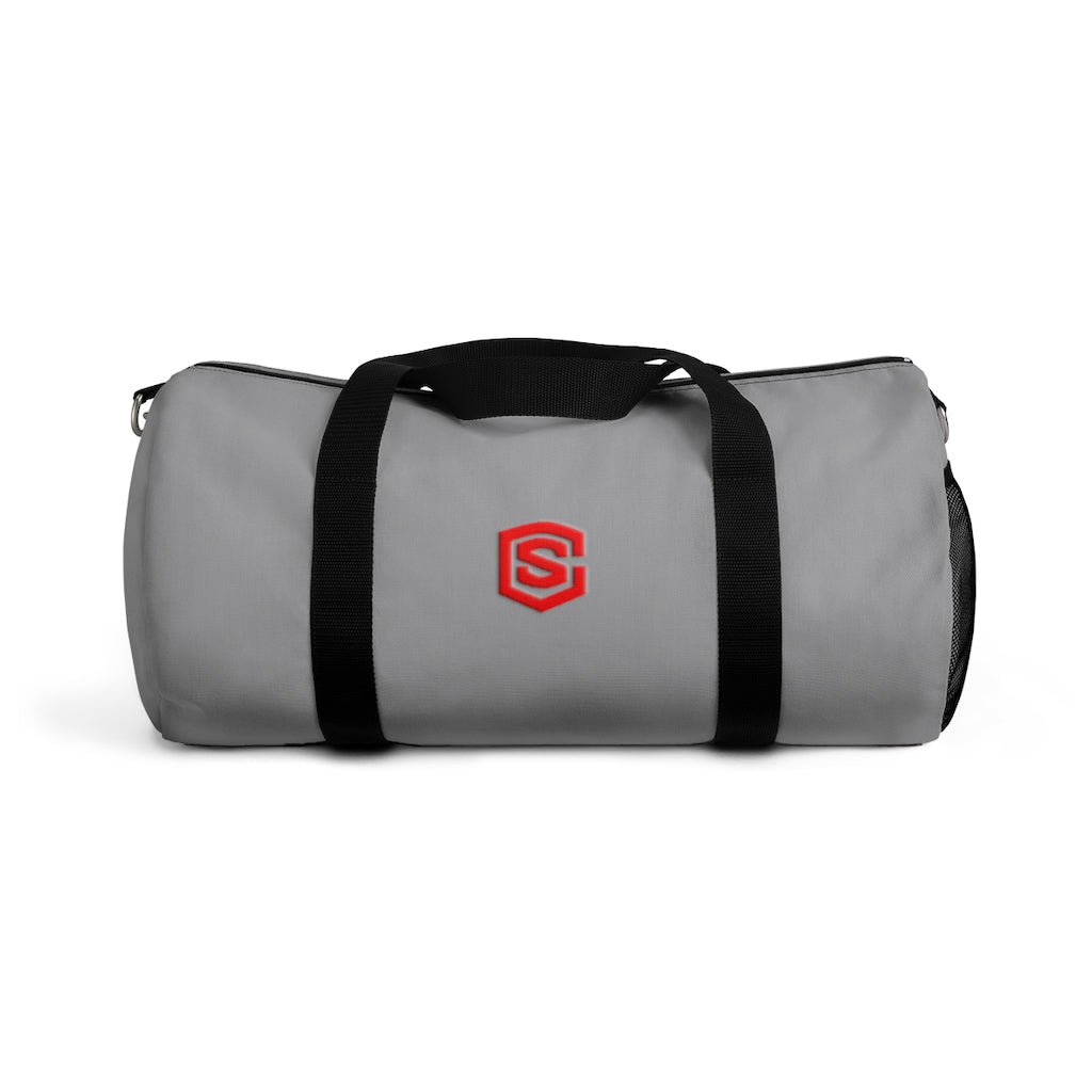 Grey Duffel Bag Red Logo