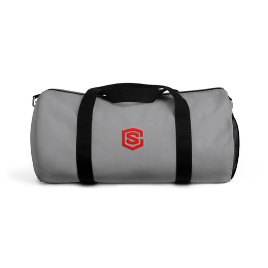 Grey Duffel Bag Red Logo