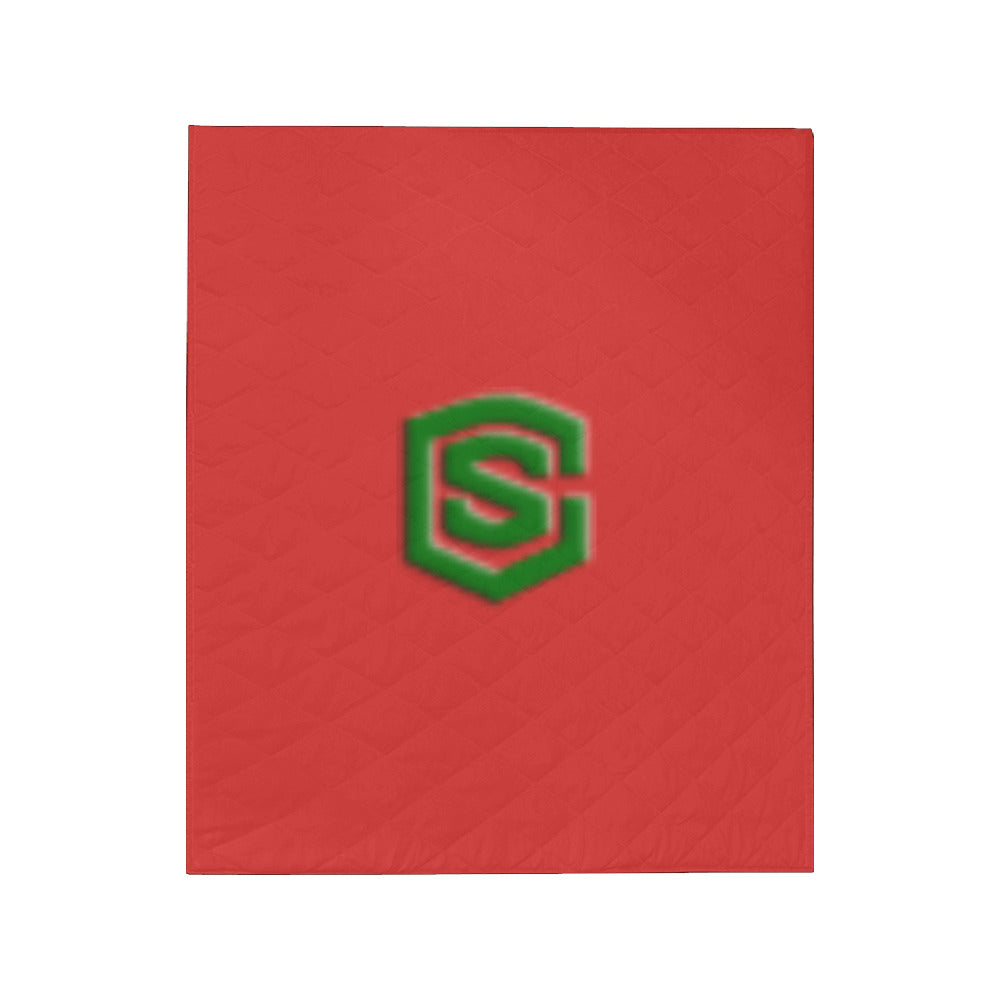 Red Custom Quilt Yellow Logo Custom Quilt 50" x 60"