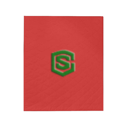 Red Custom Quilt Yellow Logo Custom Quilt 50" x 60"