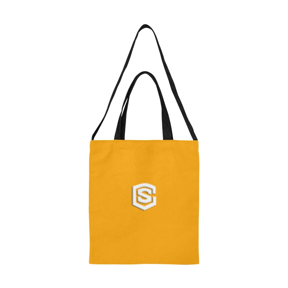 Orange All Over Print Canvas Tote Bag With White Logo All Over Print Canvas Tote Bag(Model1698)(Medium)