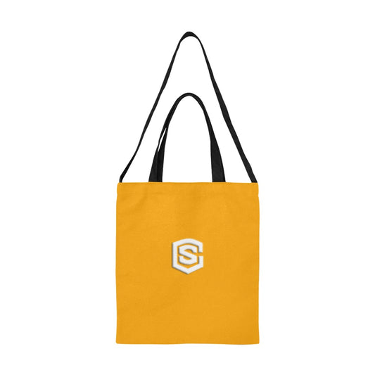 Orange All Over Print Canvas Tote Bag With White Logo All Over Print Canvas Tote Bag(Model1698)(Medium)