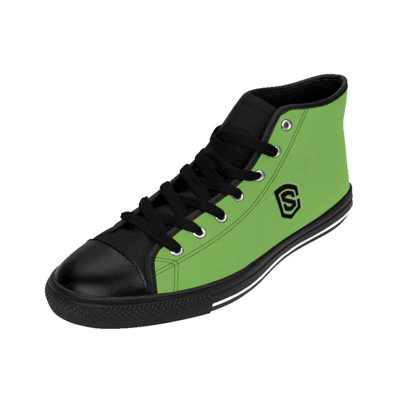 green Men's High-top Sneakers - black logo