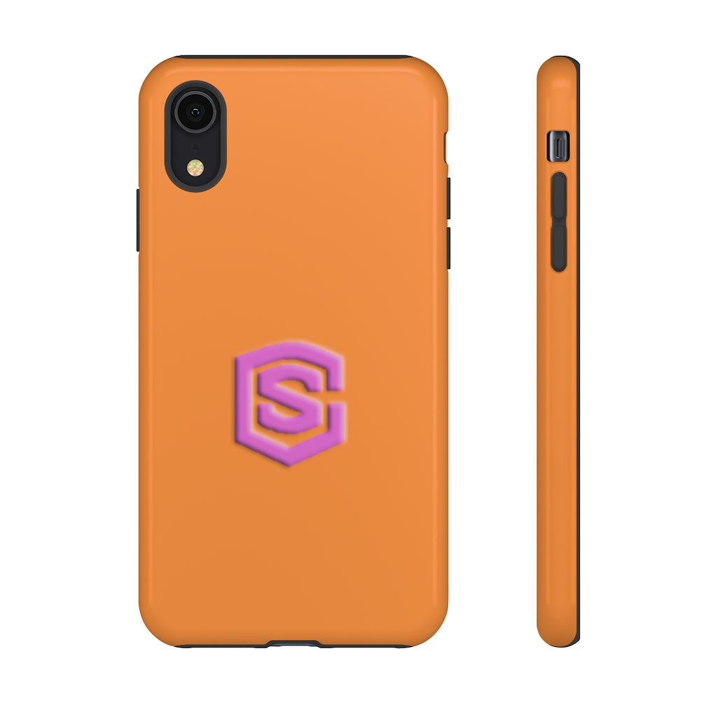 Orange Tough Cases Pink Logo