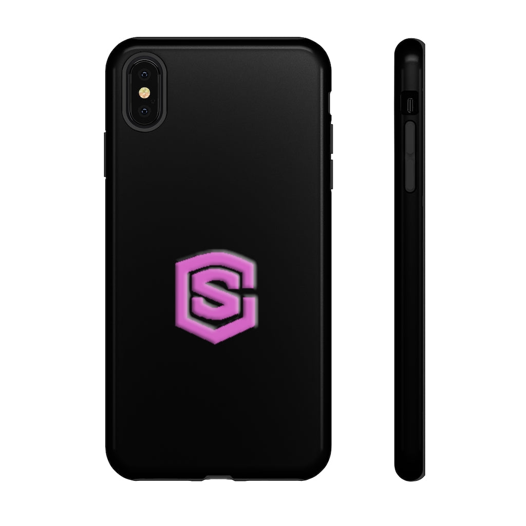 Black Tough Cases Pink Logo