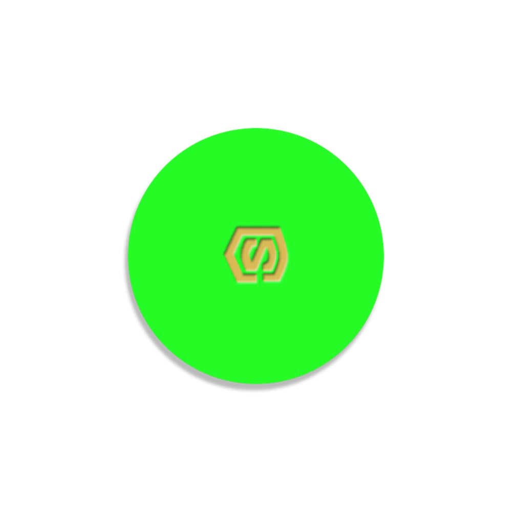 Green Round Coaster with Gold Logo Round Coaster
