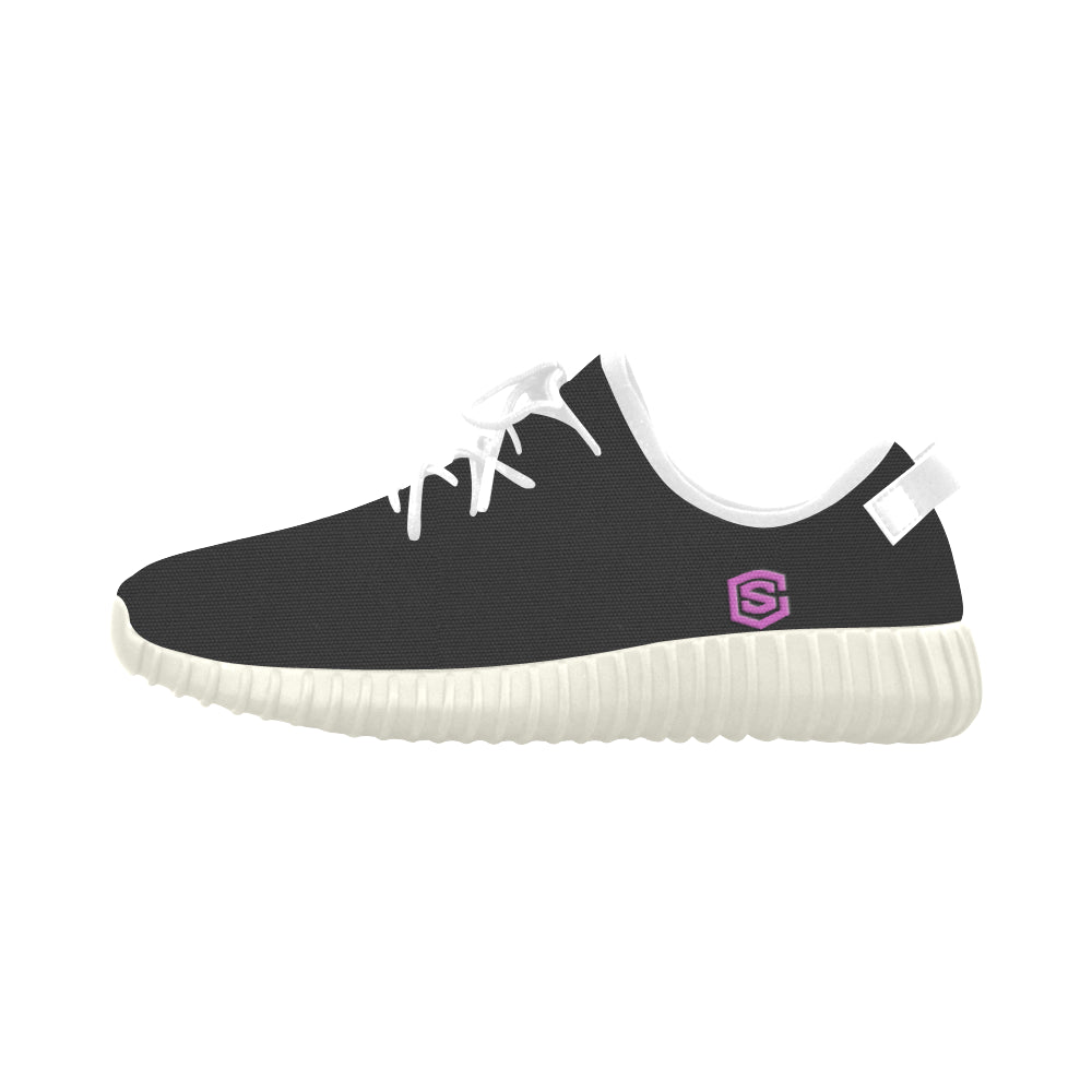 pink logo Grus Women's Breathable Woven Running Shoes (Model 022)