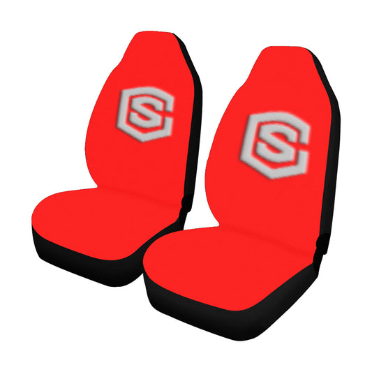 Red Car Seat Covers Silver Logo Car Seat Covers (Set of 2)