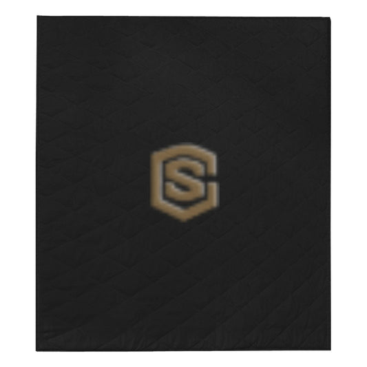 Black Custom Quilt with Brown Logo Custom Quilt  70" x 80"