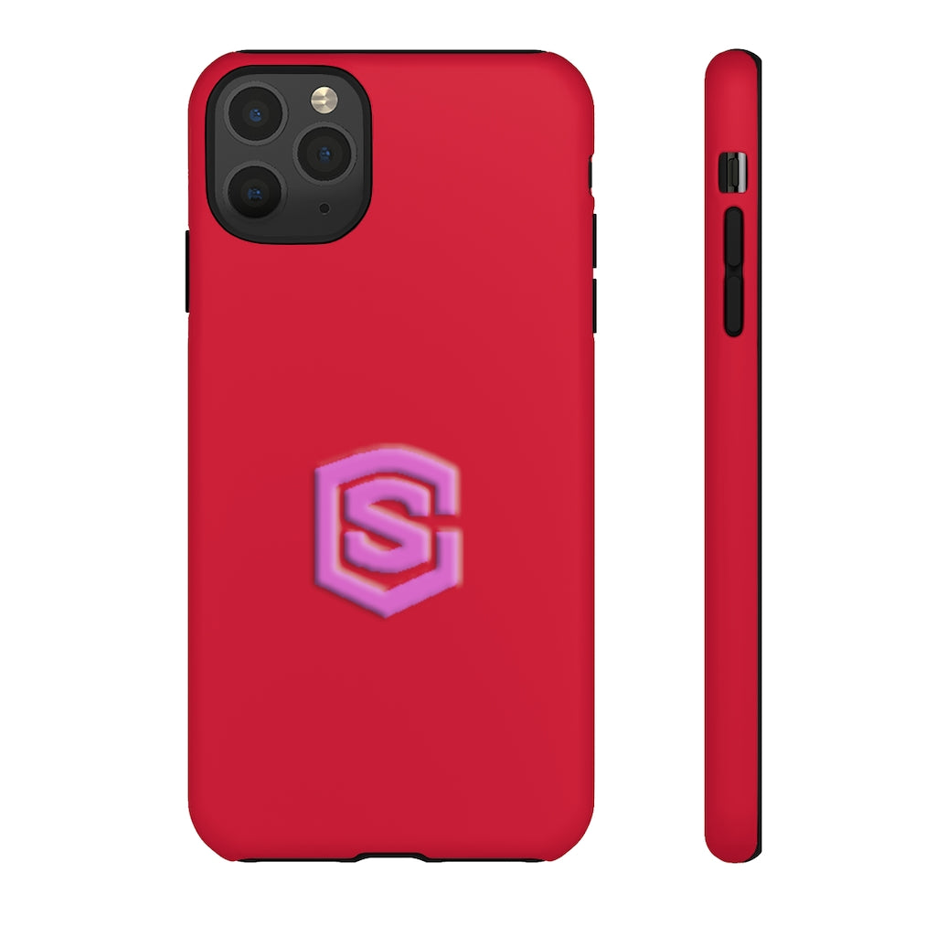 Red Tough Cases Pink Logo
