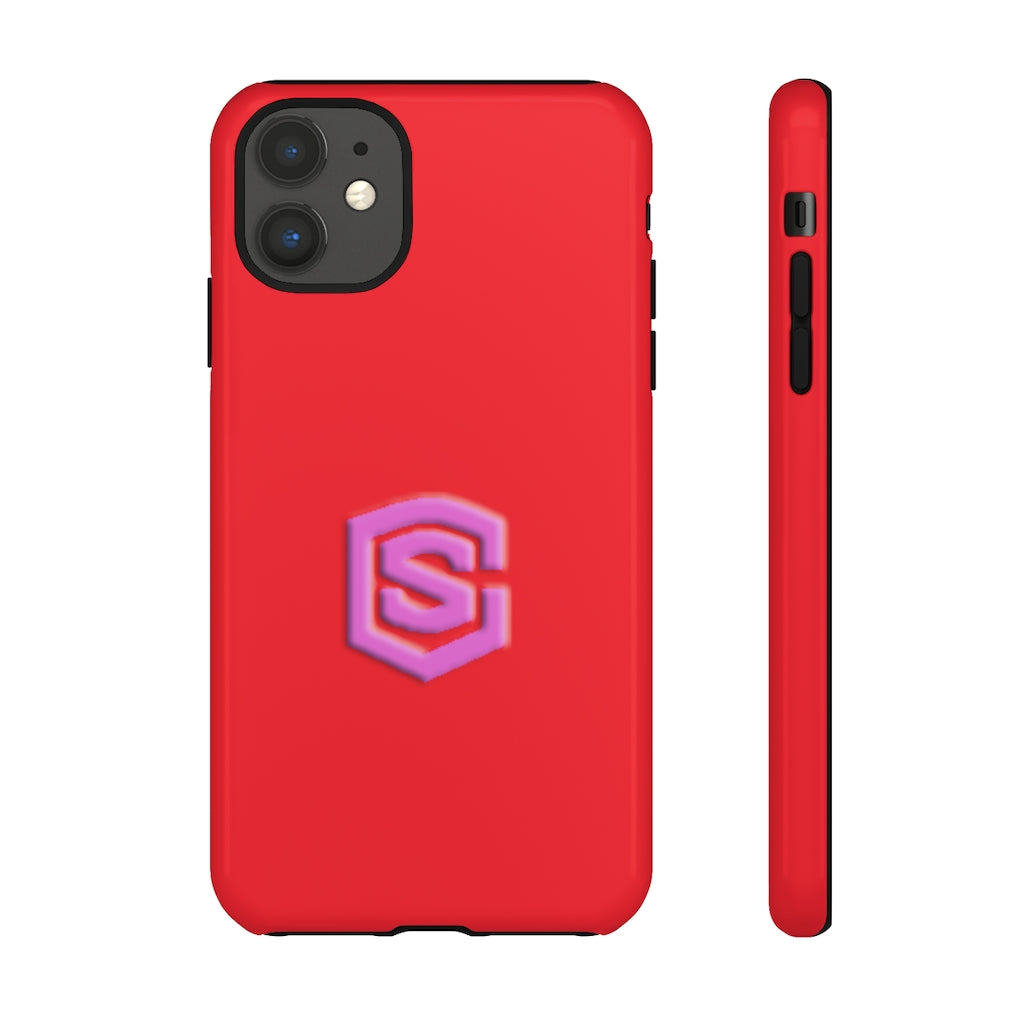 Red Tough Cases Pink Logo