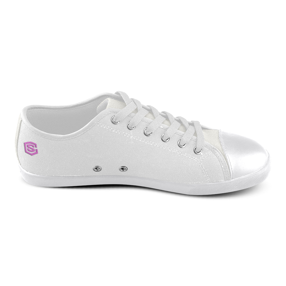 pink logo Women's Canvas Shoes (Model 016)