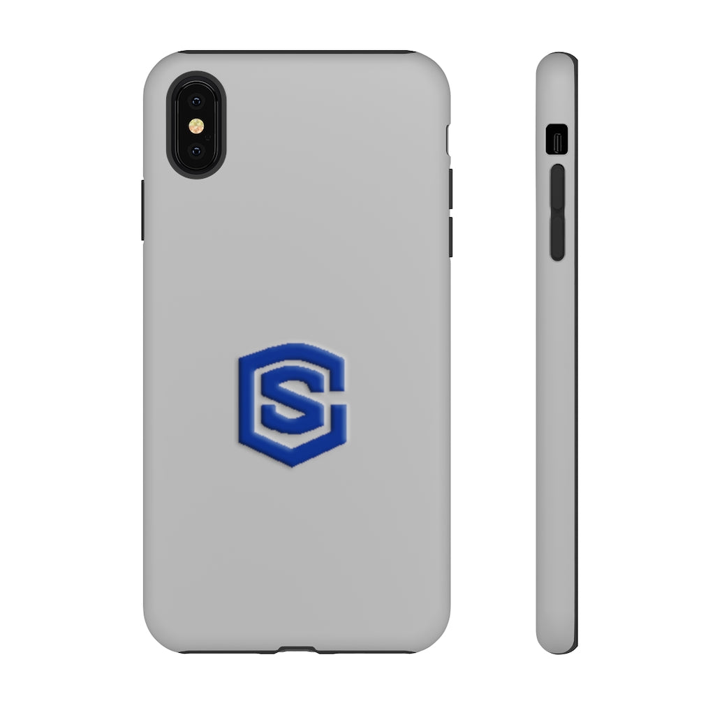 Grey Tough Cases Blue Logo