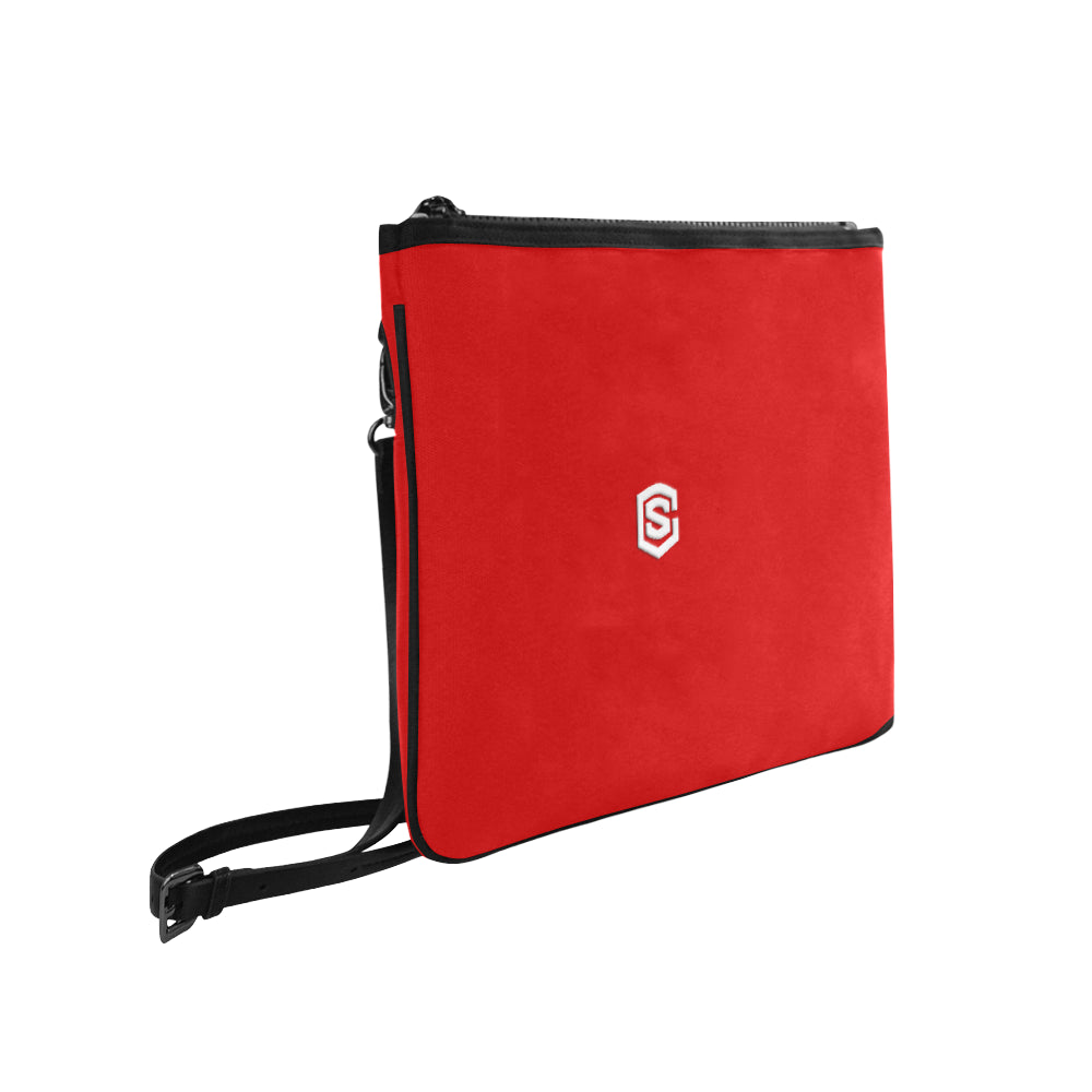 RED SLIM CLUTCH BAG  white logo Slim Clutch Bag (Model 1668)