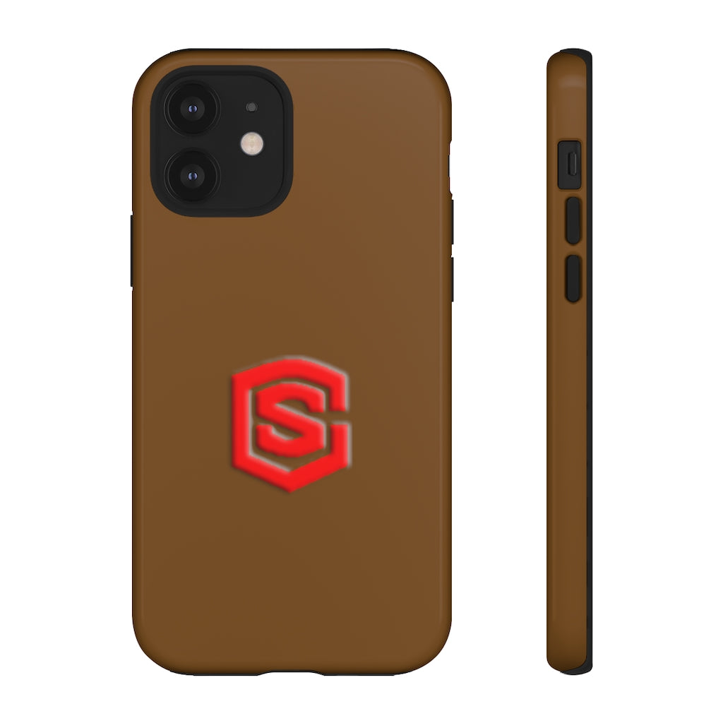Brown Tough Cases Red Logo