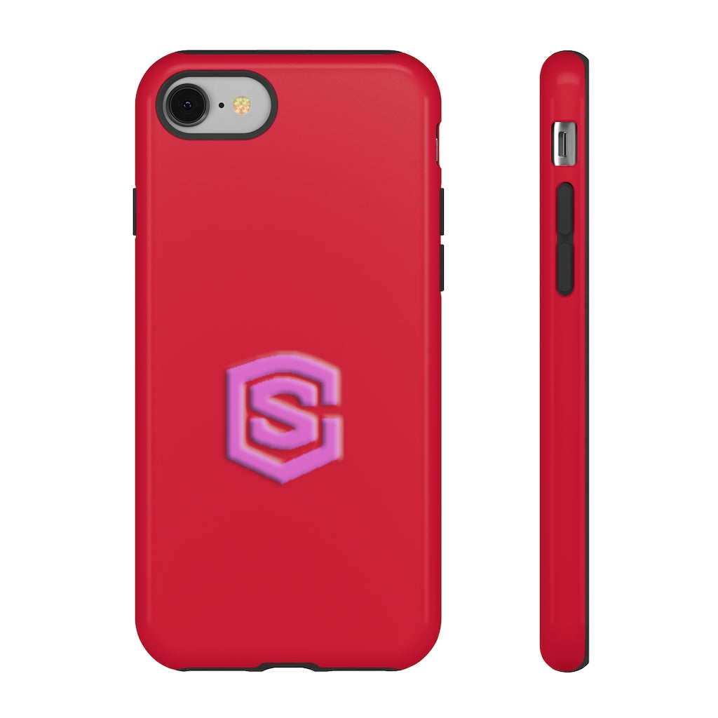 Red Tough Cases Pink Logo