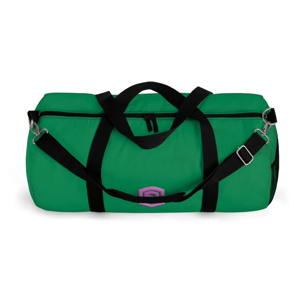 Green Duffel Bag Pink Logo