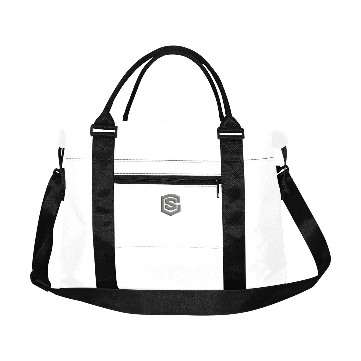 White Large Capacity Duffle Bag With Grey Logo Large Capacity Duffle Bag(Model1715)