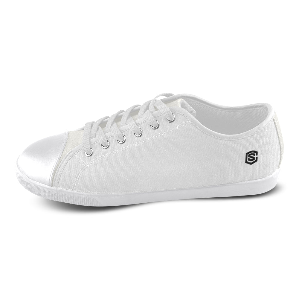 black Logo Men's Canvas Shoes (Model 016)