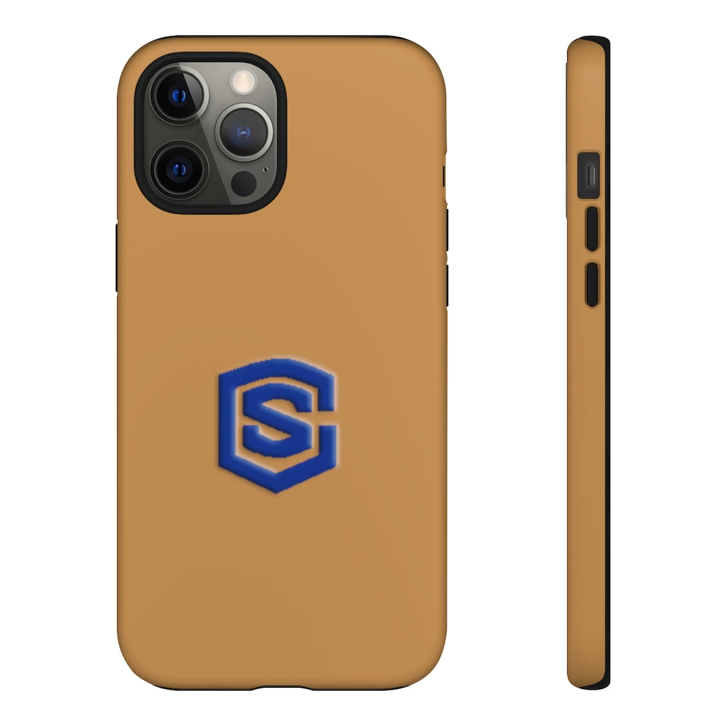 Brown Tough Cases Blue Logo