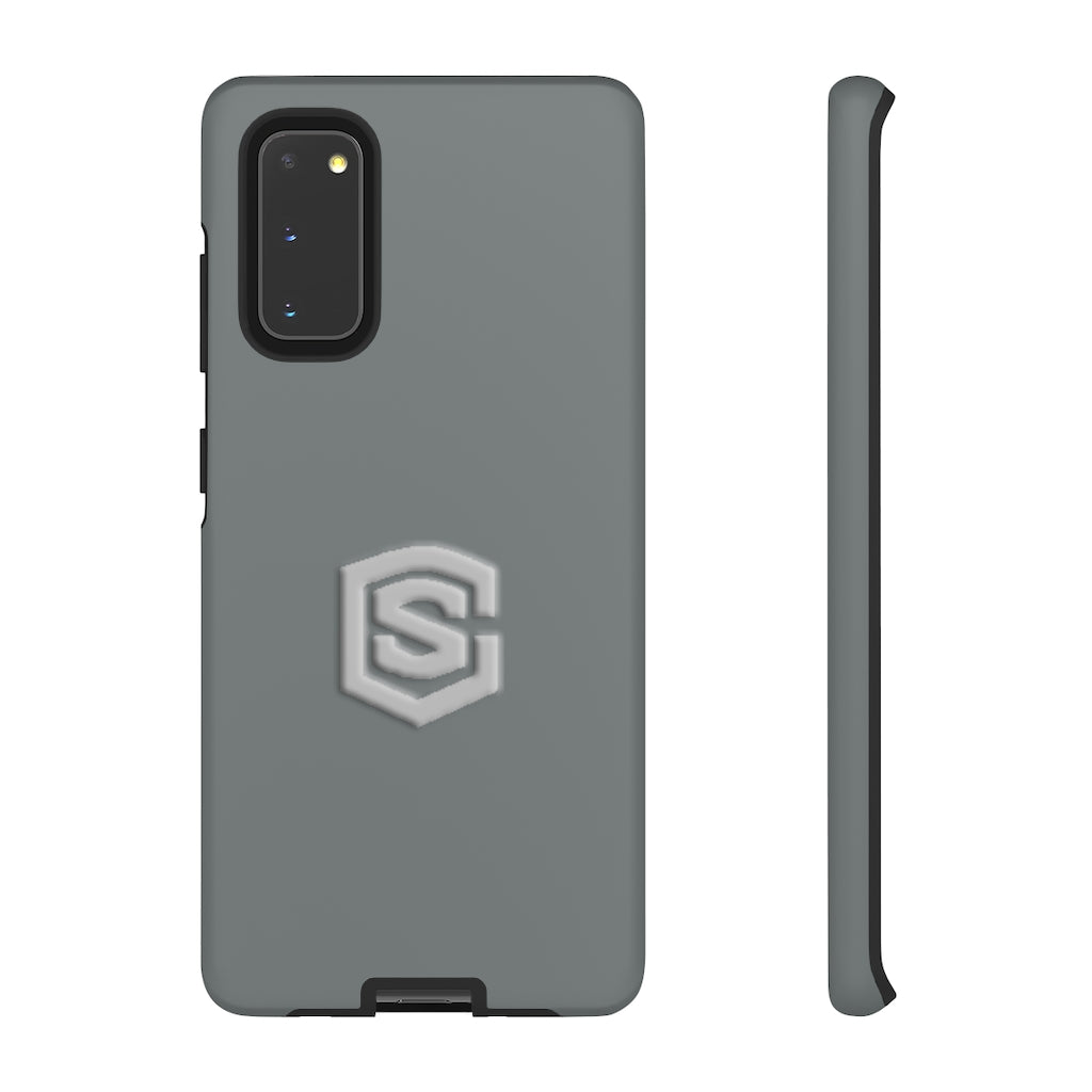 Grey Tough Cases Silver Logo