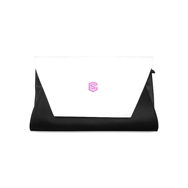 WHITE CLUTCH BAG pink logo Clutch Bag (Model 1630)