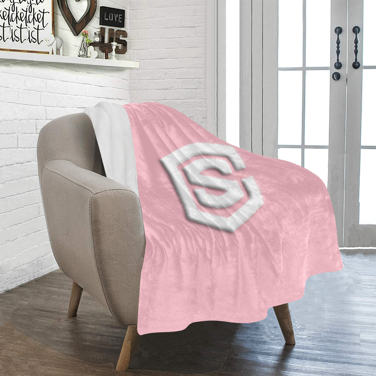 Pink Ultra-Soft Micro Fleece Blanket with White Logo Ultra-Soft Micro Fleece Blanket 30"x40"
