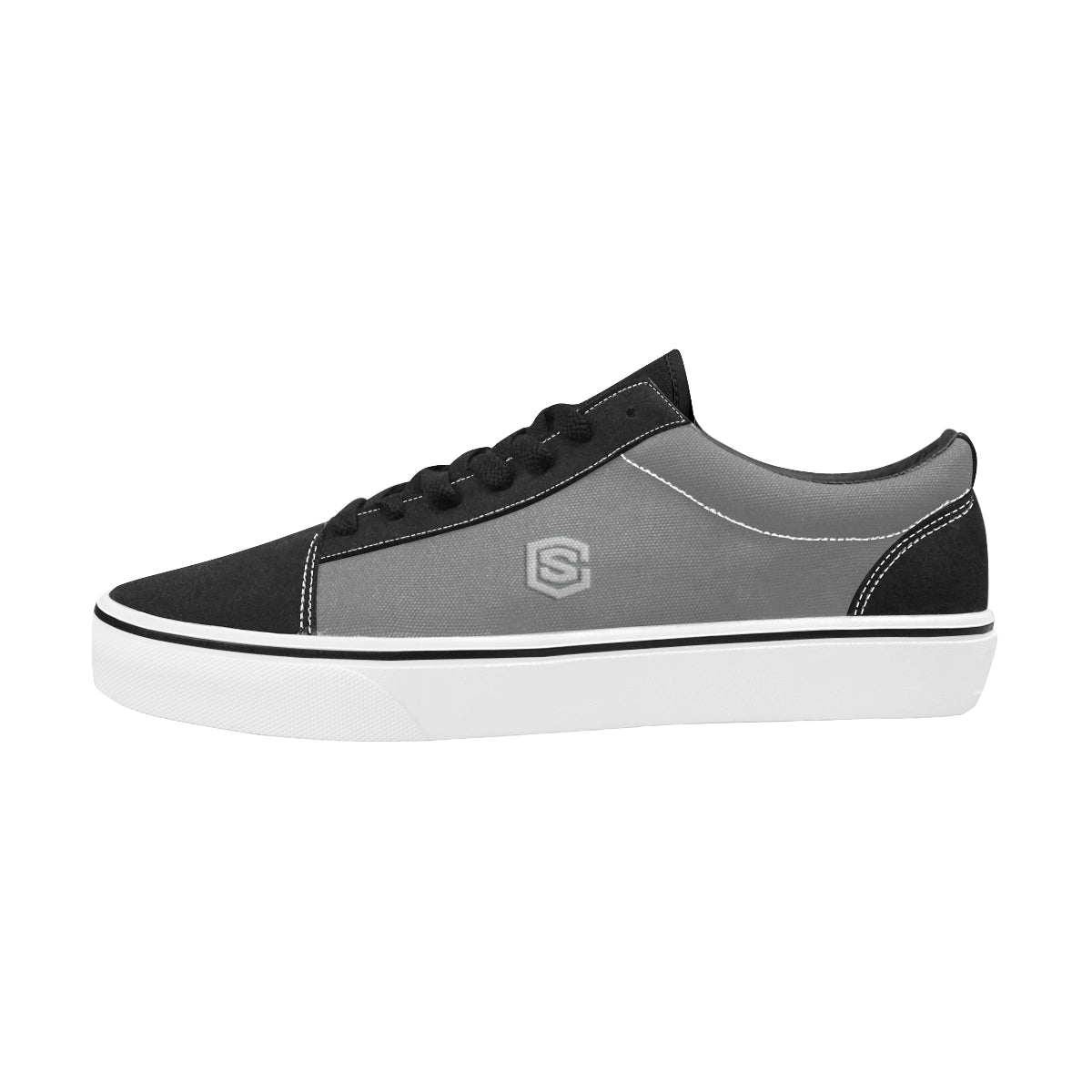 silver logo Men's Low Top Skateboarding Shoes (Model E001-2)