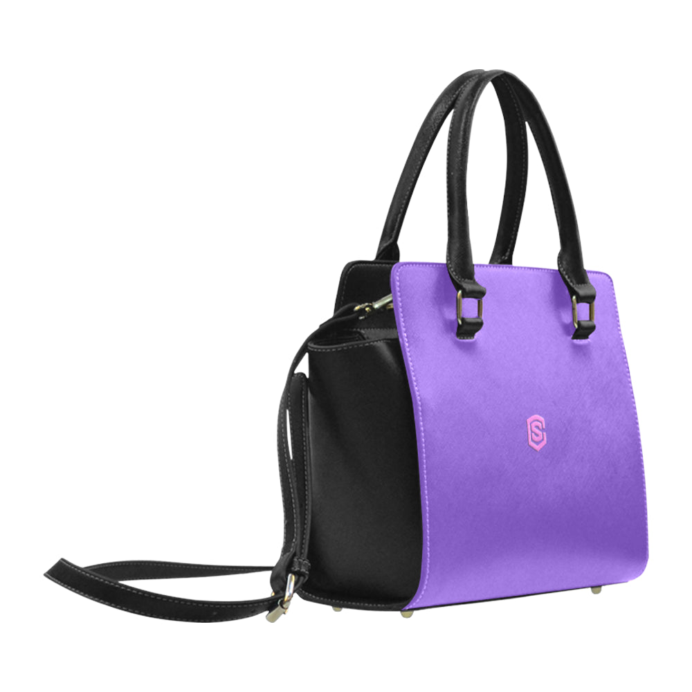 PURPLE CLASSIC SHOULDER HANDBAG pink logo Classic Shoulder Handbag (Model 1653)