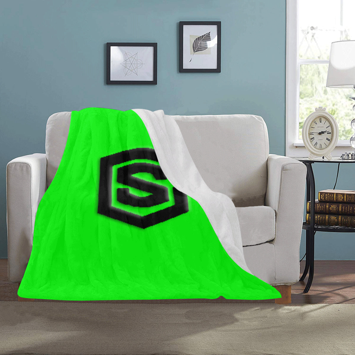 Green Ultra-Soft Micro Fleece Blanket with Black Logo Ultra-Soft Micro Fleece Blanket 30"x40"