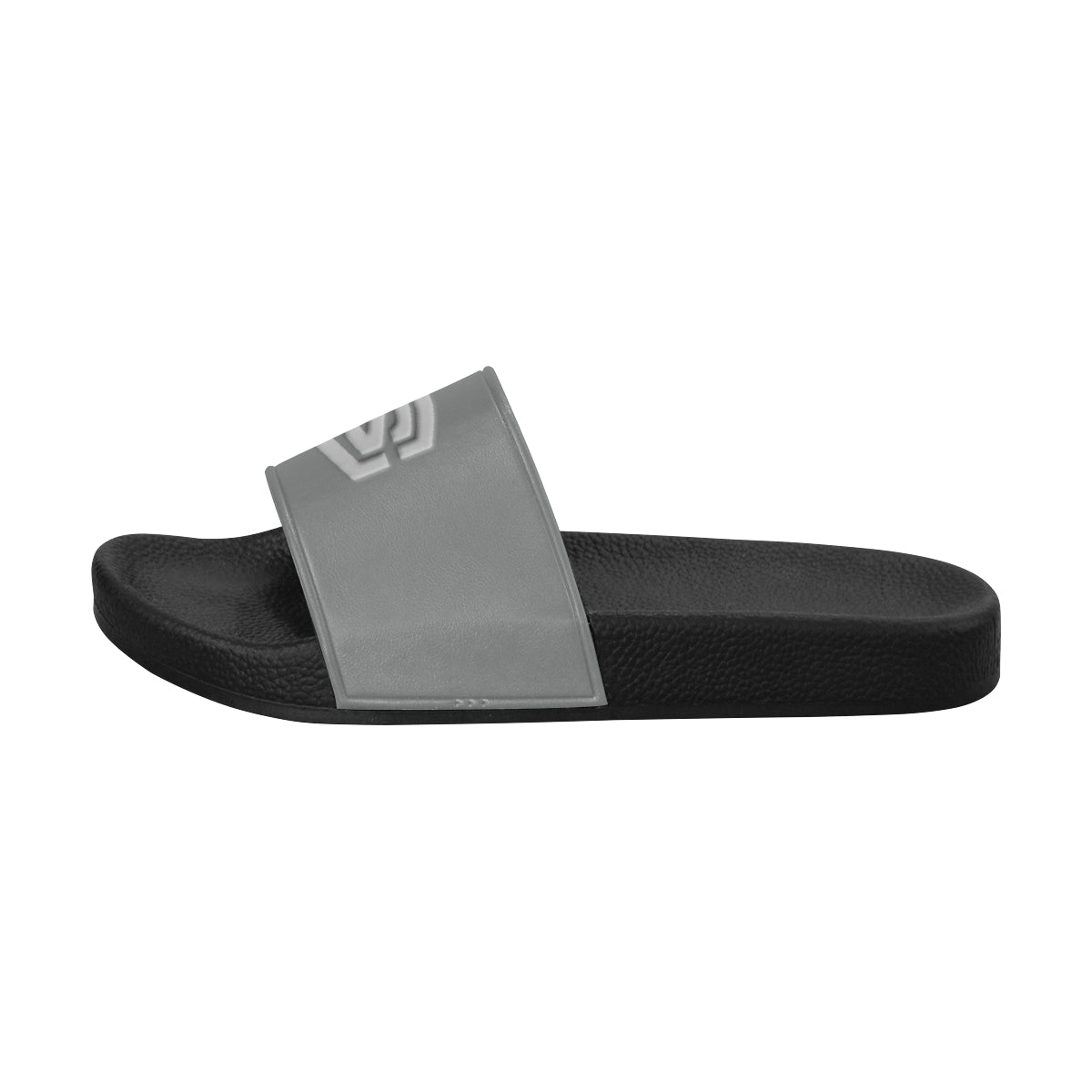silver logo Men's Slide Sandals (Model 057)