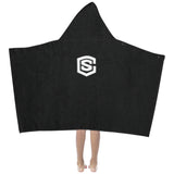 Black Kids' Hooded Bath Towels with White Logo Kids' Hooded Bath Towels