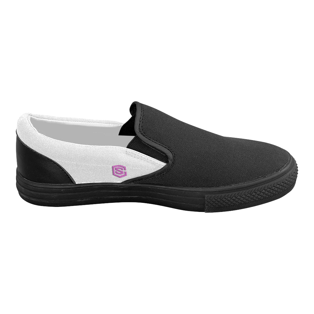 pink logo Women's Slip-on Canvas Shoes (Model 019)