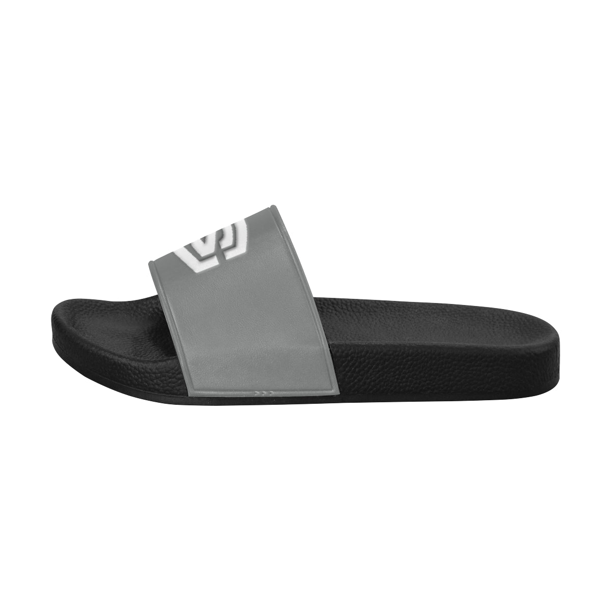 white logo Men's Slide Sandals (Model 057)